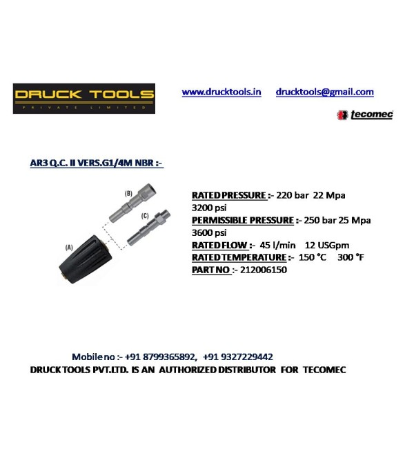 AR3 Q.C. II VERS.G1/4M NBR  250 BAR