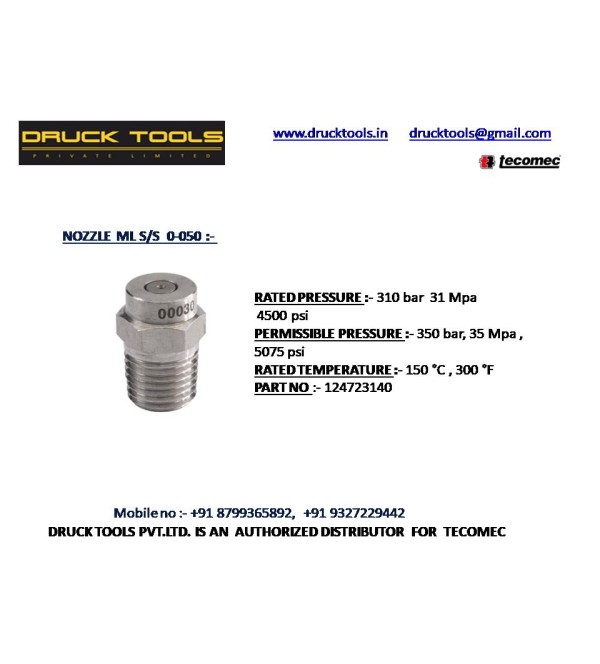 ML S/S 0-050 NOZZLE  350 BAR 