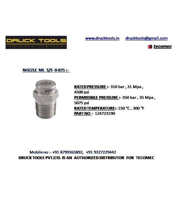 ML S/S 0-075 NOZZLE  350 BAR 