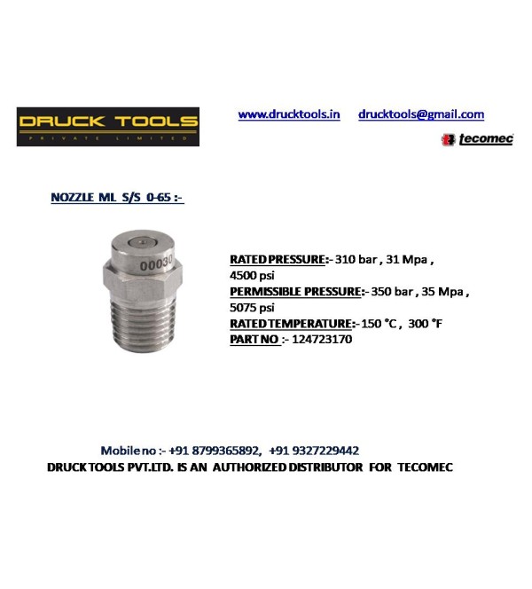 ML S/S 0-65 NOZZLE  350 BAR 