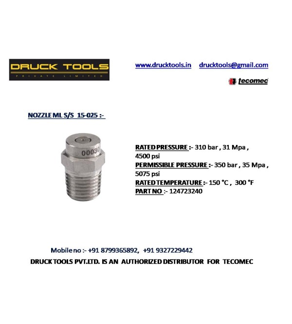 ML S/S 15-025 NOZZLE  350 BAR