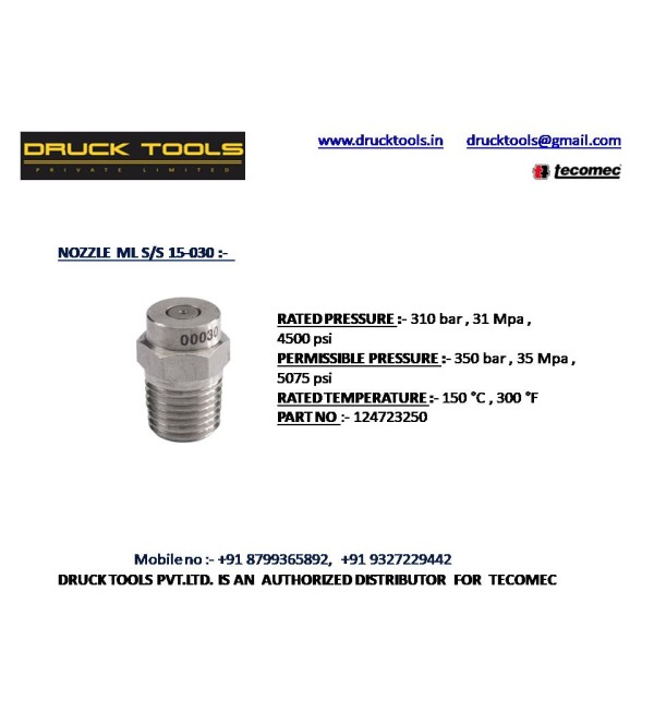 ML  S/S 15-030 NOZZLE  350 BAR 