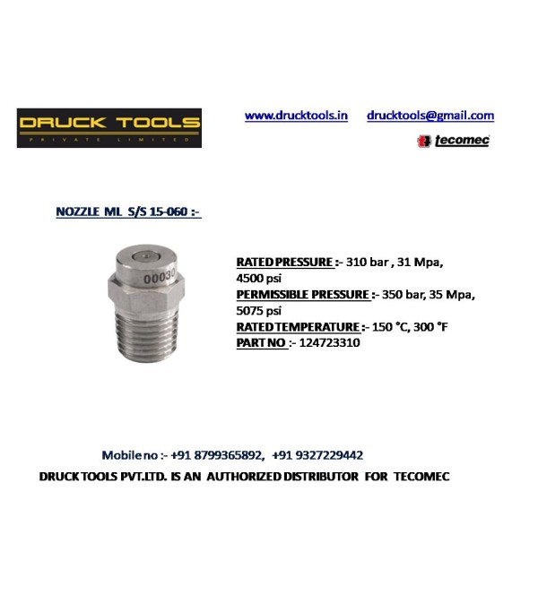 ML  S/S 15-060 NOZZLE   350 BAR 