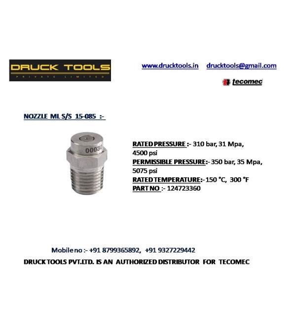 ML  S/S 15-085 NOZZLE  350 BAR 