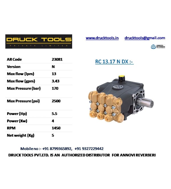 RC 13.17 N DX  13 LPM  170 BAR 