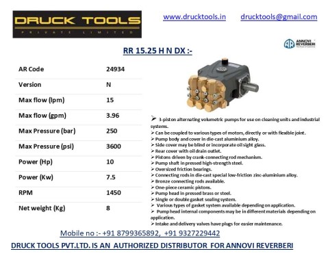 RR 15.25 H N DX  15 LPM 250 BAR 