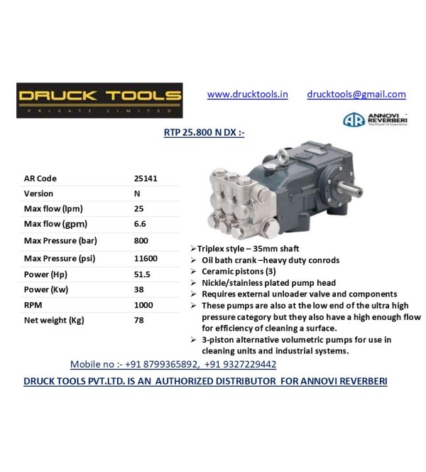 RTP 25.800 N DX  25 LPM 800 BAR