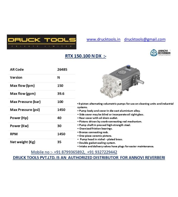 RTX 150.100 N DX 150 LPM 100 BAR