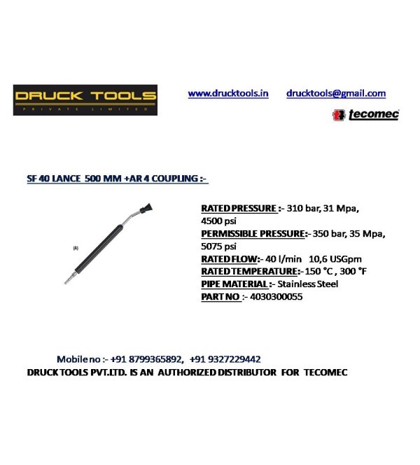 SF 40 LANCE  500 MM +AR 4 COUPLING  350 BAR