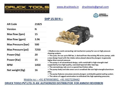 SHP 15.50 N  15 LPM 500 BAR