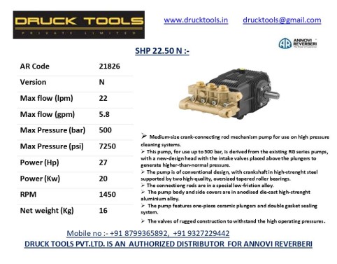 SHP 22.50 N  22 LPM 500 BAR