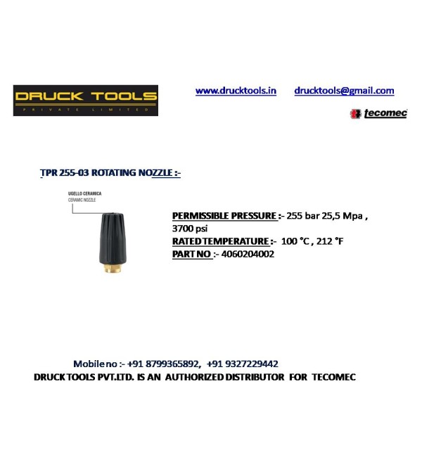 TPR 255-03 ROTATING NOZZLE  255 BAR