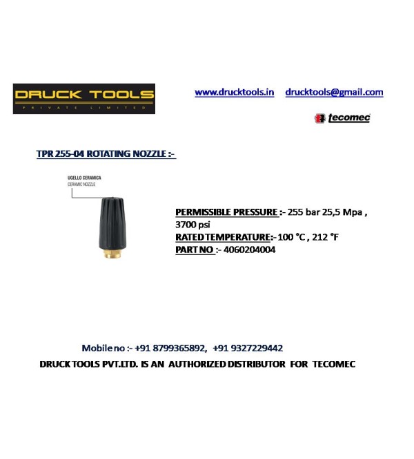 TPR 255-04 ROTATING NOZZLE  255 BAR