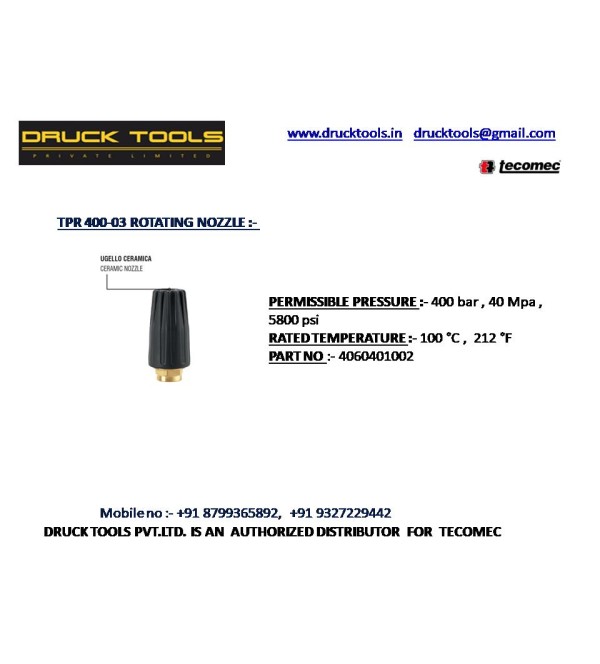 TPR 400-03  ROTATING NOZZLE  400 BAR 