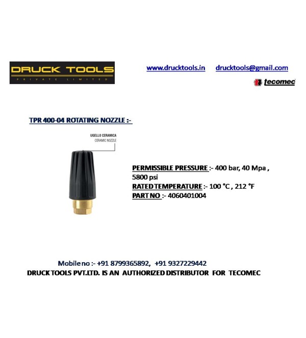 TPR 400-04  ROTATING NOZZLE  400 BAR 