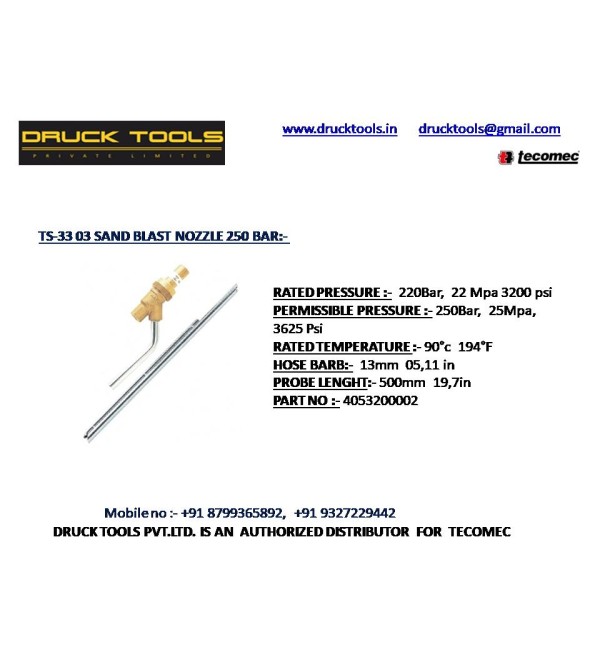 TS-33 03 SAND BLAST NOZZLE 250 BAR