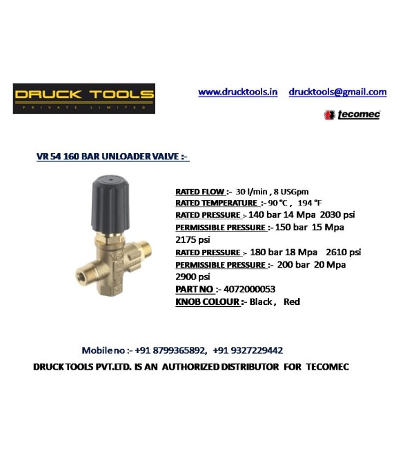 VR 54  160 BAR UNLOADER VALVE 