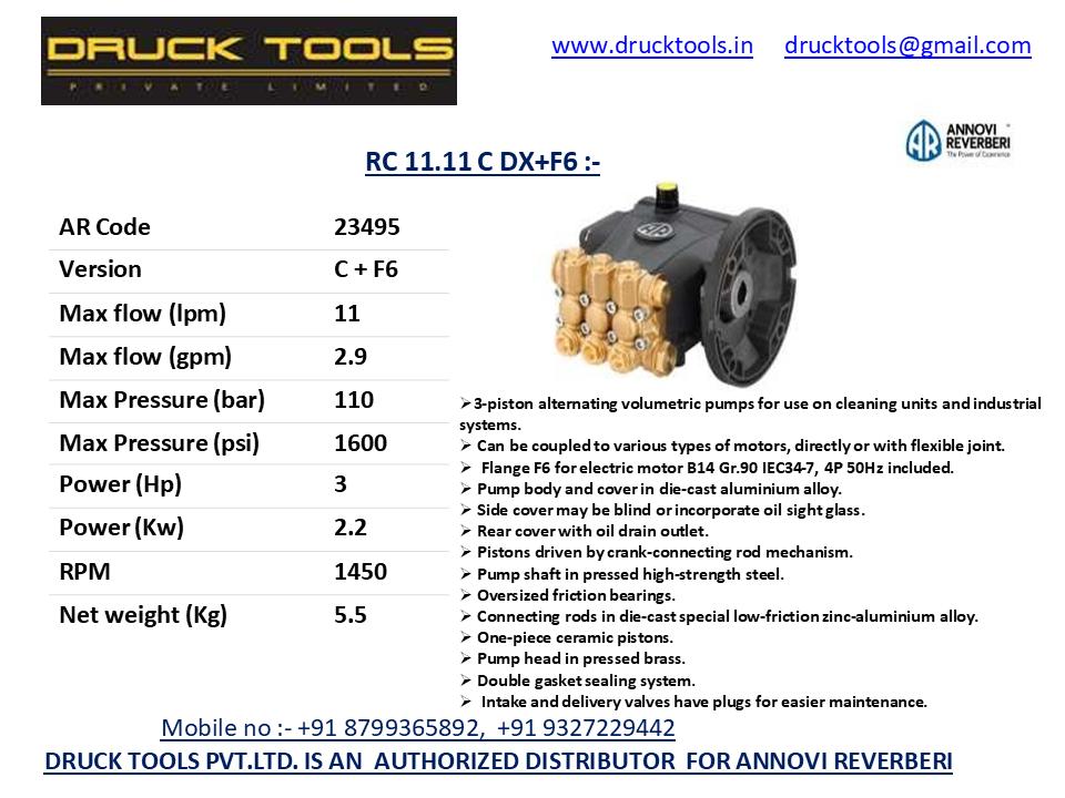 RC 11.11 C DX + F6  11 LPM 110 BAR