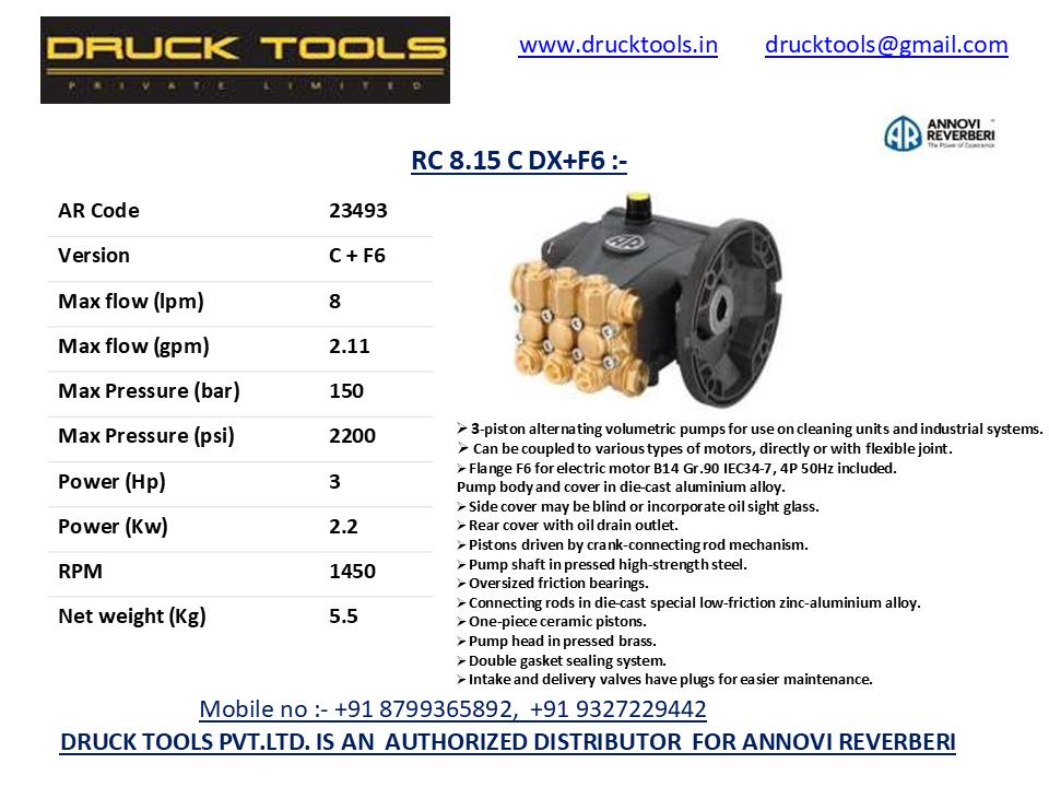 RC 8.15 C DX + F6  8 LPM 150 BAR