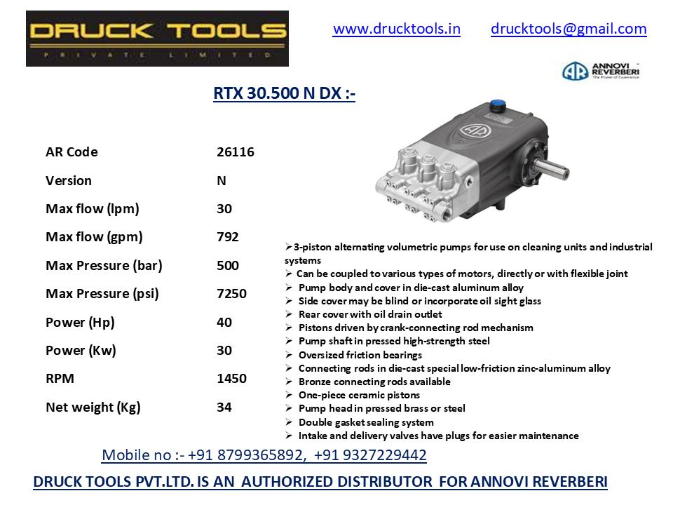 RTX 30.500 N DX  30 LPM 500 BAR