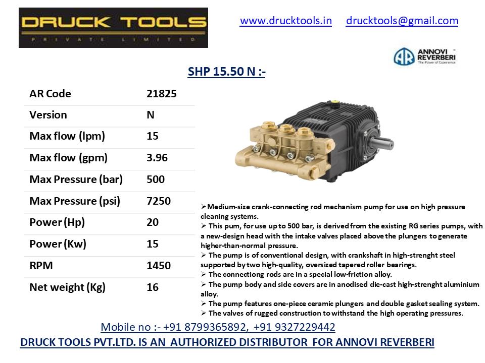 SHP 15.50 N  15 LPM 500 BAR