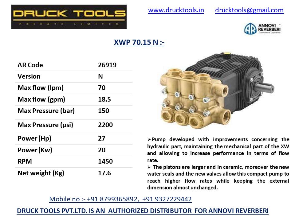 XWP 70.15 N  70 LPM 150 BAR 